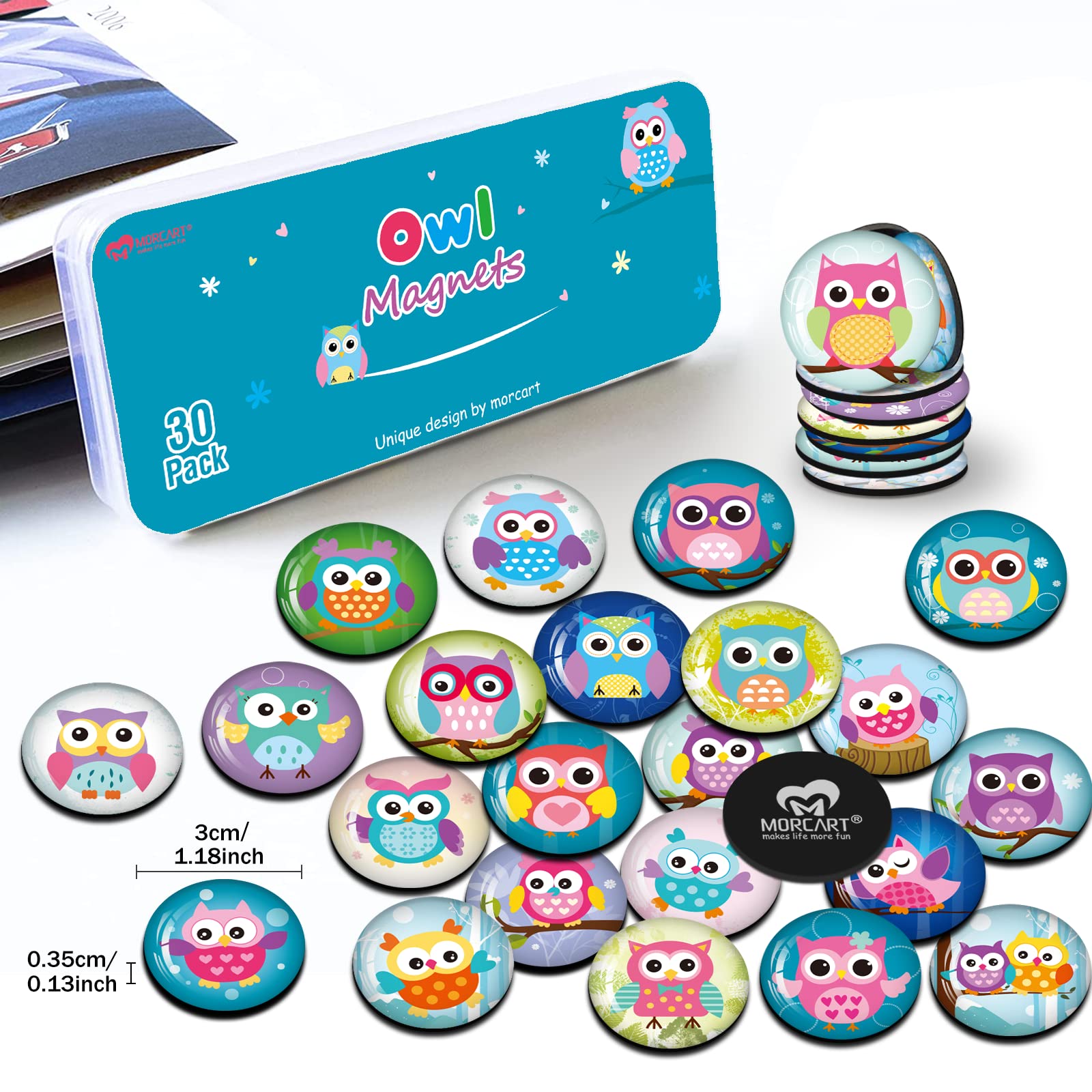 15 Magneti Frigorifero Fiore 3D Rosa E Blu In Resina – Adesivi Magnetici Decorativi Per Cucina, Ufficio E Armadietti, Diametro 28 Mm, Regalo Per Donne E Ragazze - 3