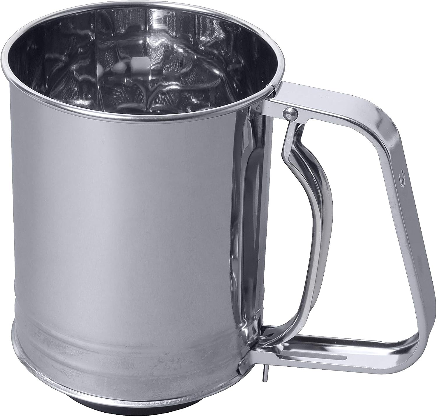 Pearl Metal D-4725 EE Sweets, Stainless Steel, Double Layer Automatic Powder Sifter, L, Made in Japan