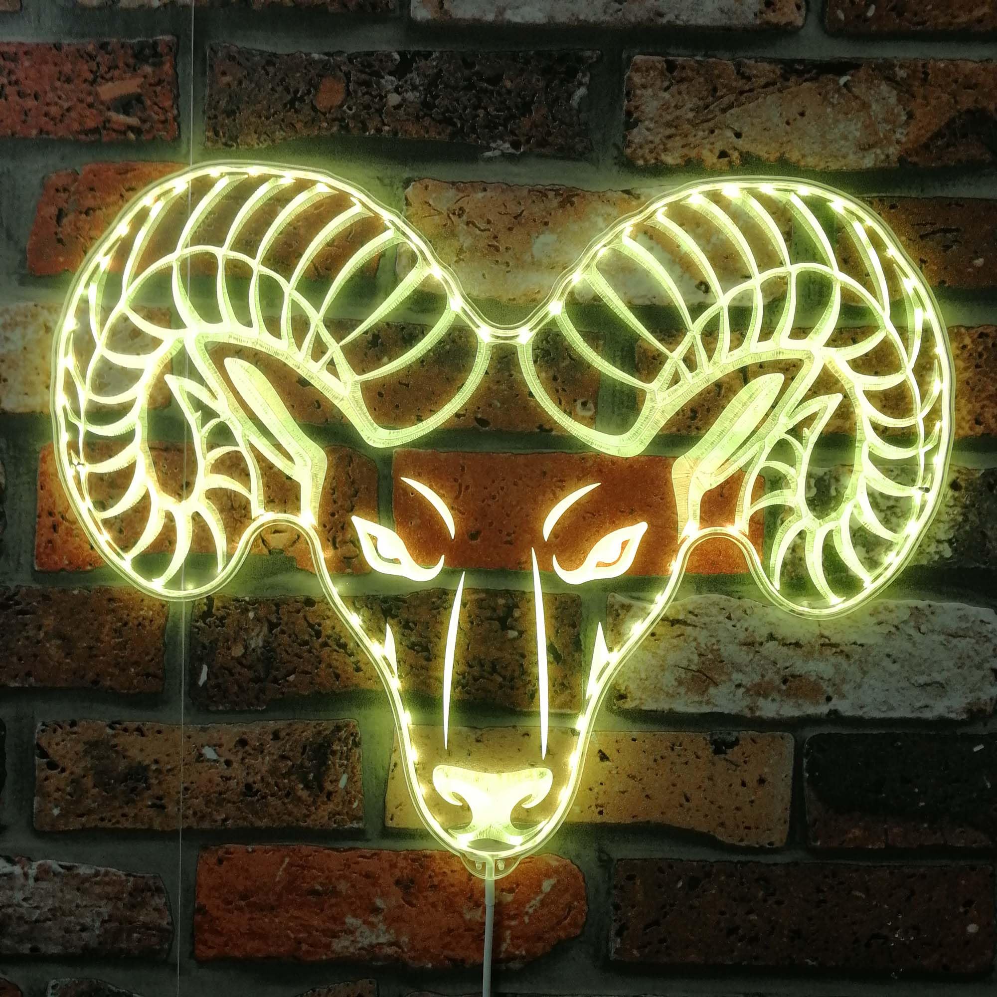 ADVPRO Head of Ram RGB Dynamic Glam LED Sign - Cut-to-Edge Shape - Smart 3D Wall Decoration - Multicolor Dynamic Signage st06s86-fnd-i0311-c