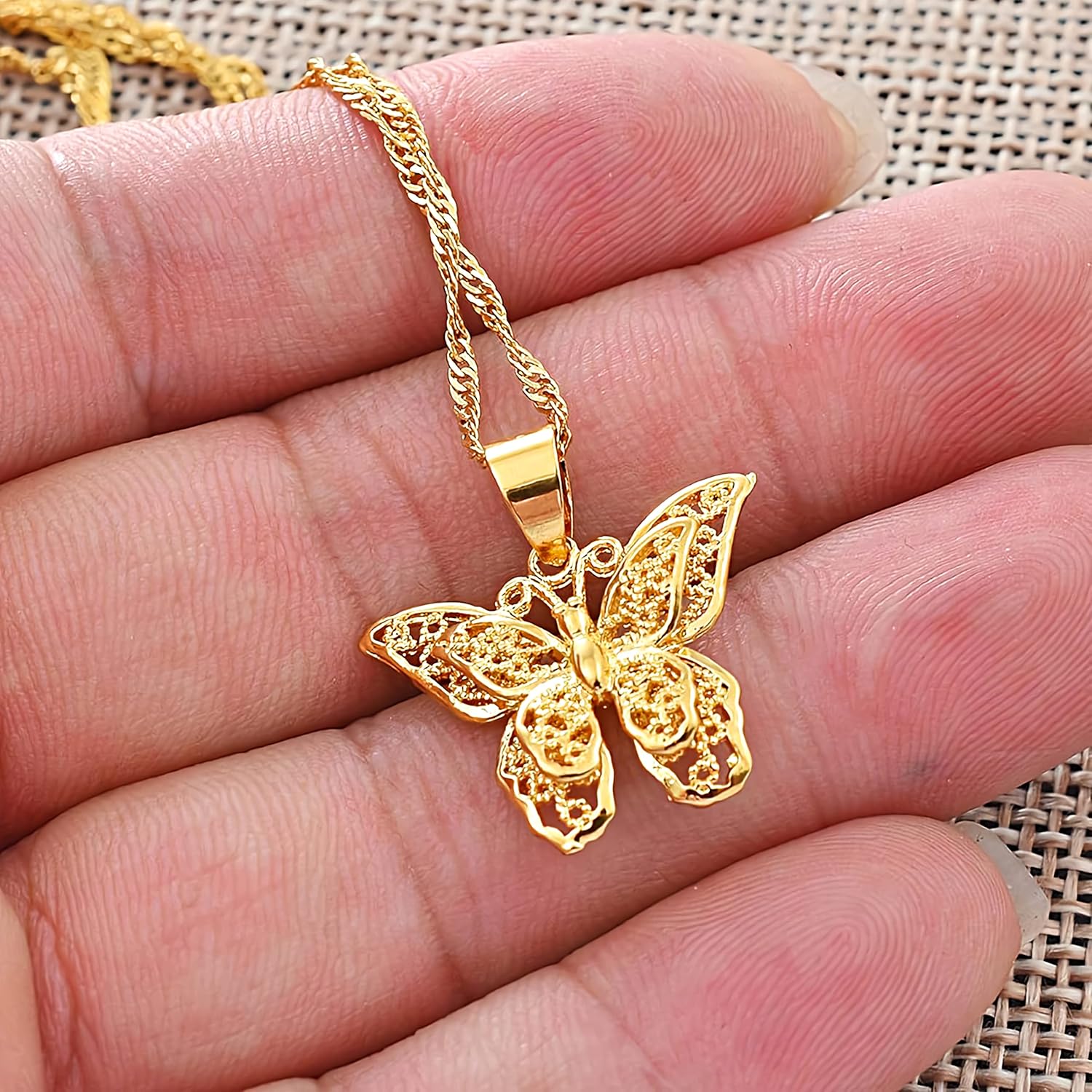 SHINYY Butterfly Pendant Necklace for Women 18K Stainless Steel Charm Bracelet Jewelry Gift for Her - Image 4