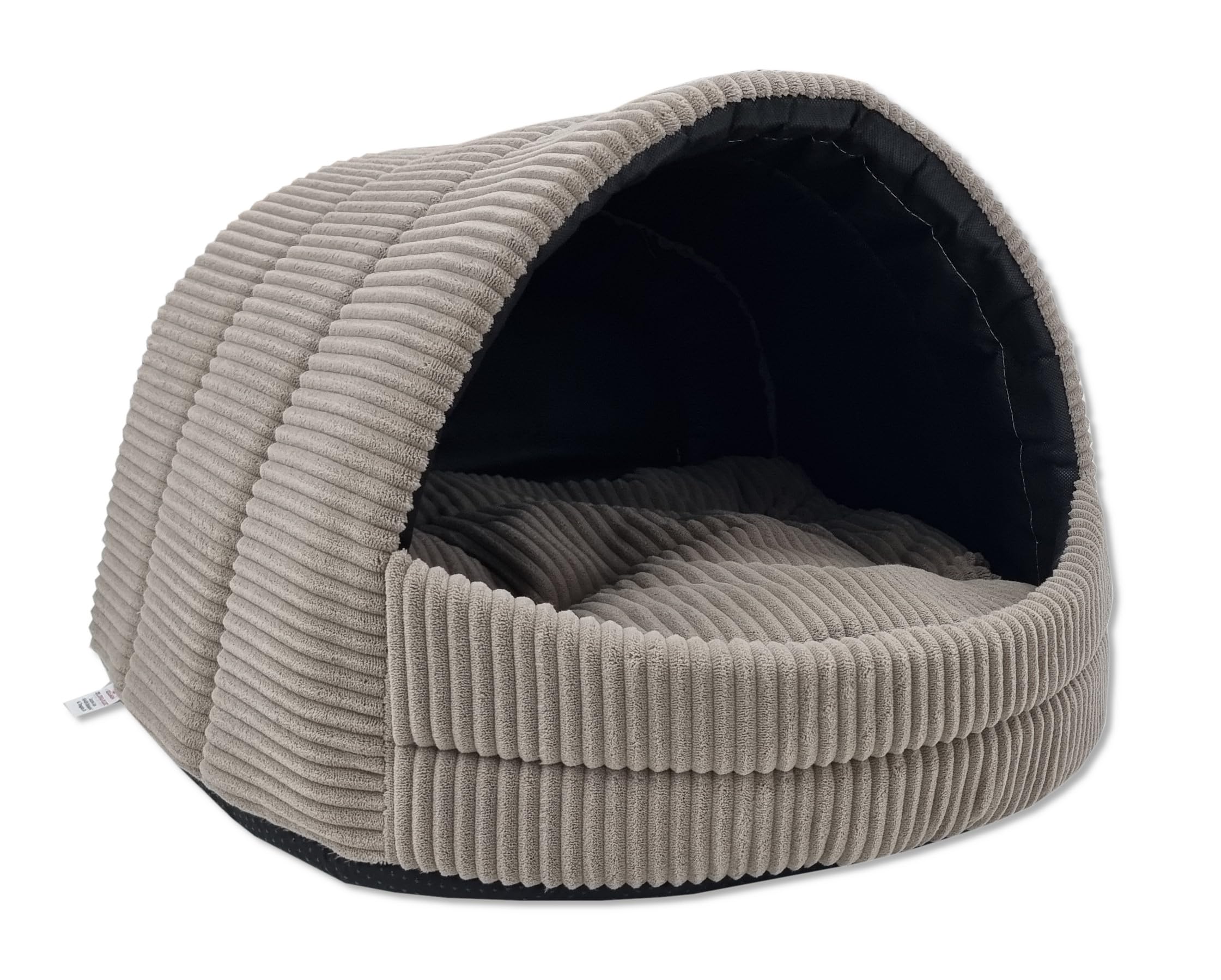 ODOLPLUSZ Caseta para perros, casa exclusiva para perros o gatos, 2 tamaños, cómoda y lavable (beige de pana, M)