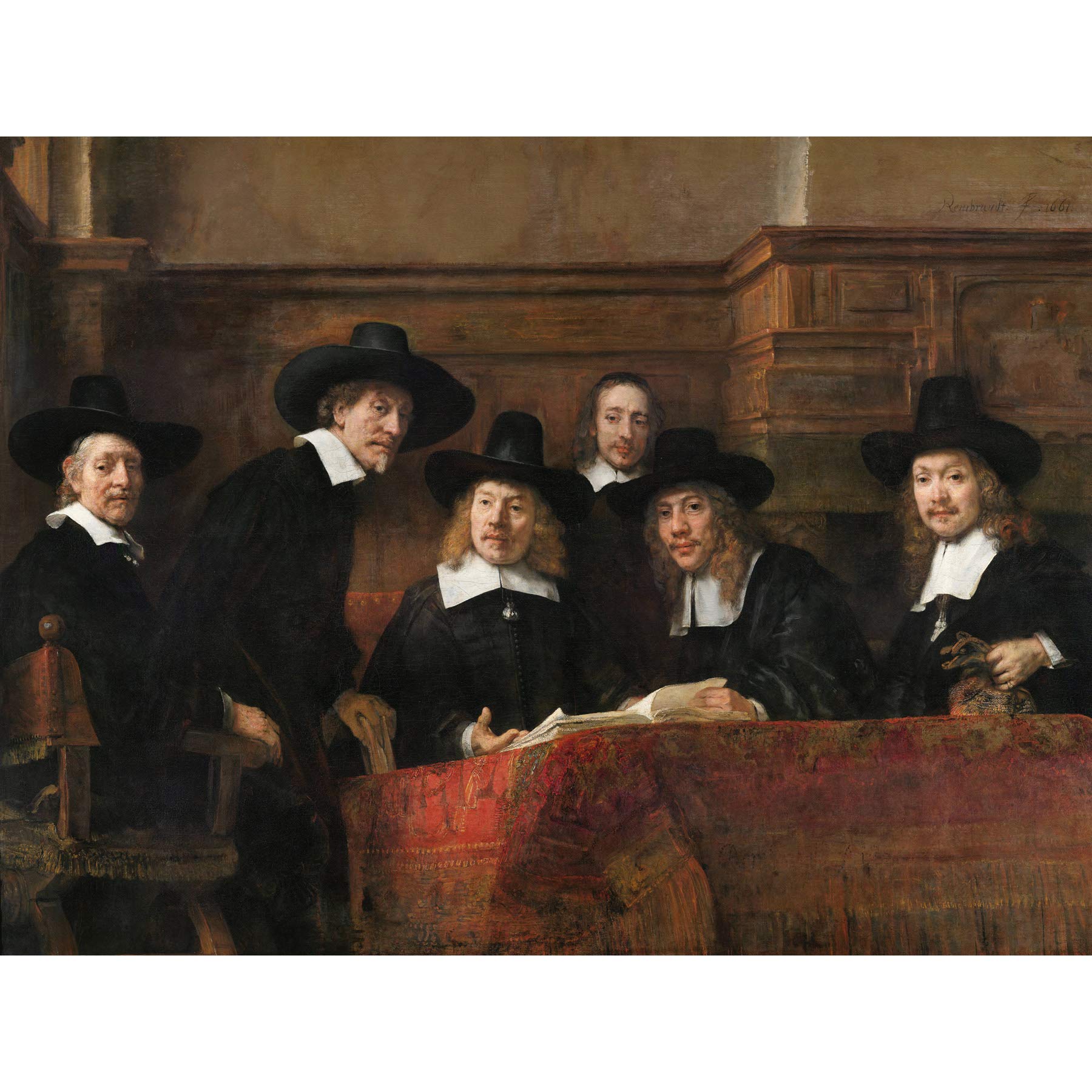 Artery8 Rembrandt Syndics Of The Drapers' Guild Portrait Extra Large XL Wall Art Poster Print