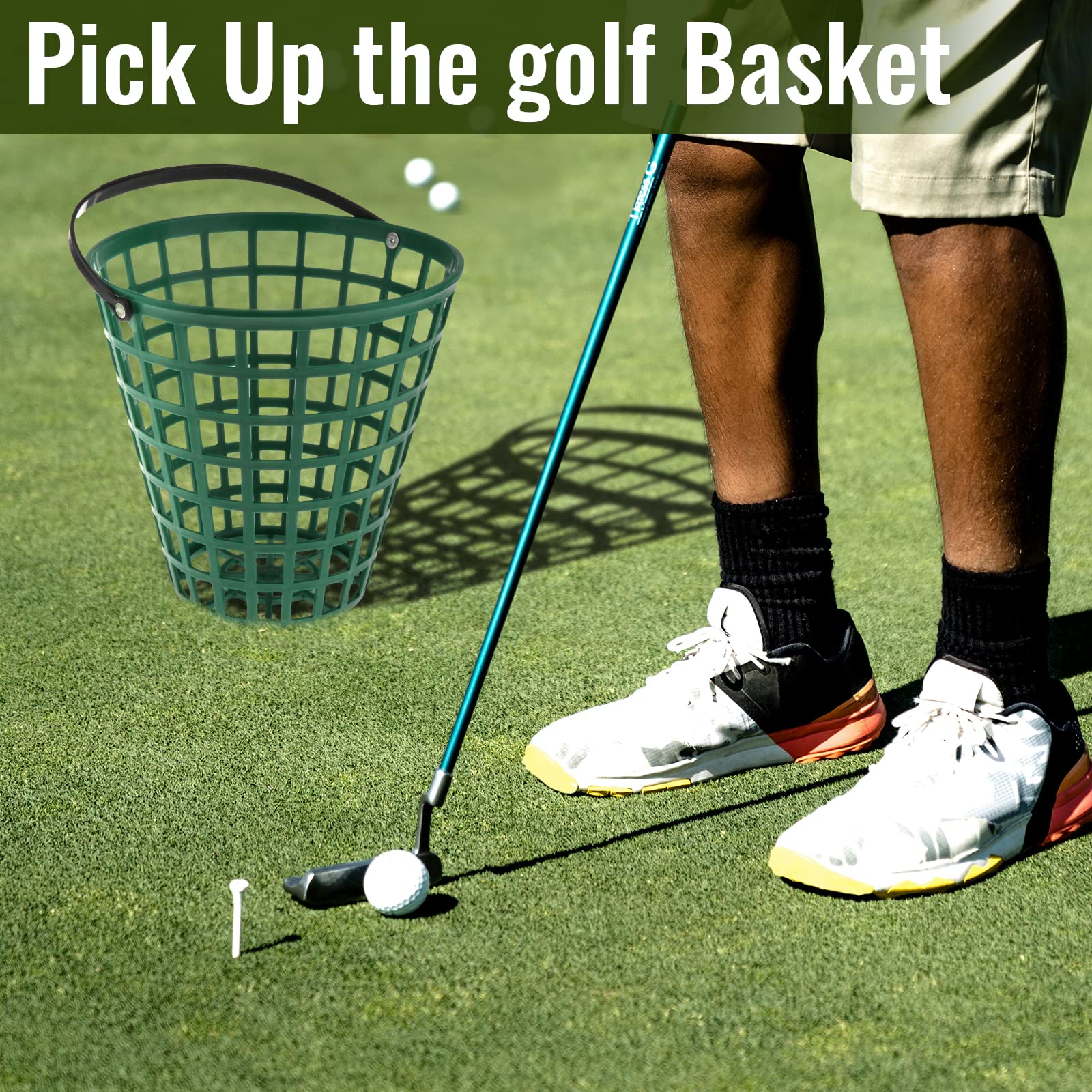 T TOOYFUL Golf Panier Collecte Balles Seau Stockage Poignée 50 Boules