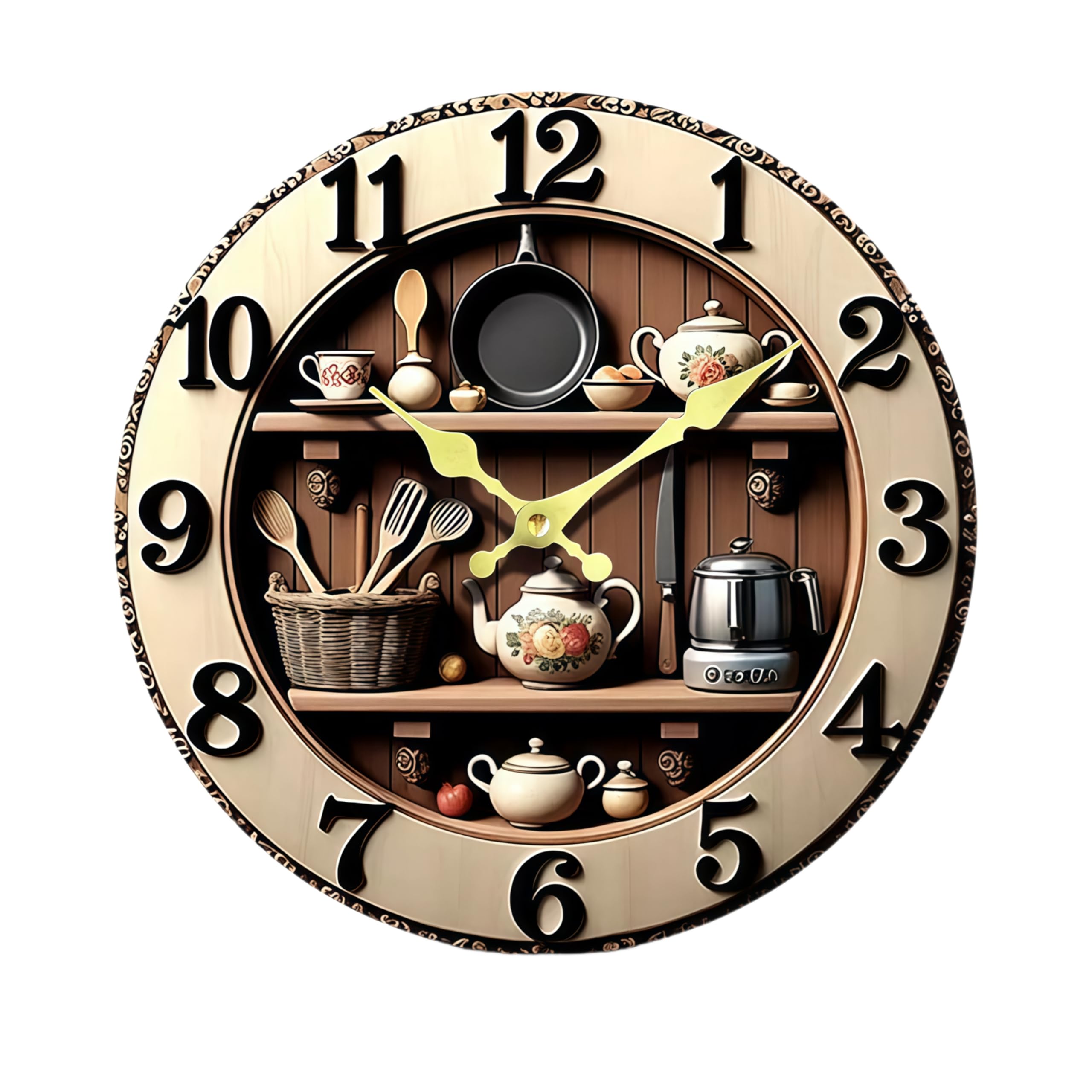 Horloge murale cuisine et salle de bain décoration moderne 30,5 cm
