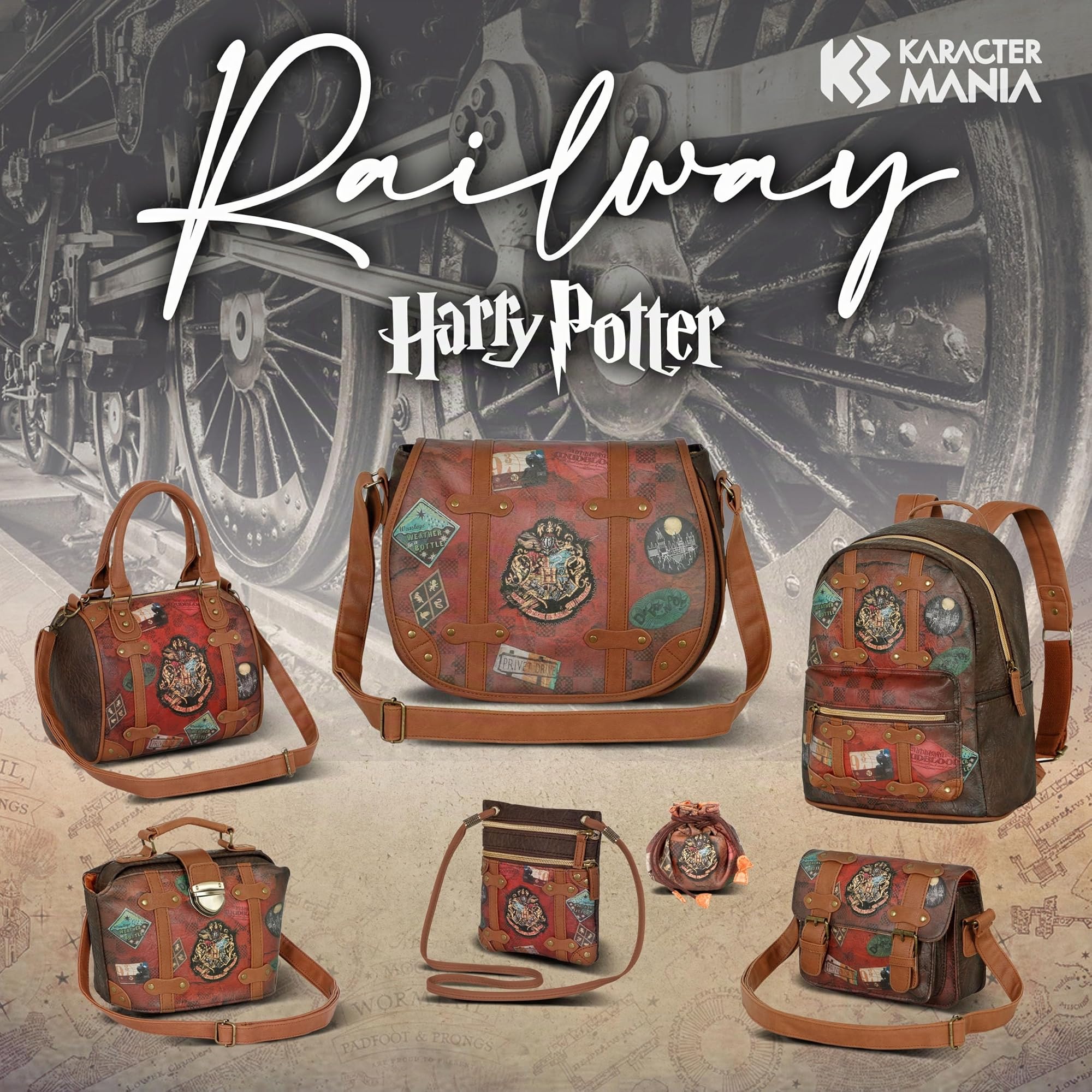 HARRY POTTER Railway-Sac à Bandoulière Doctor, Brun
