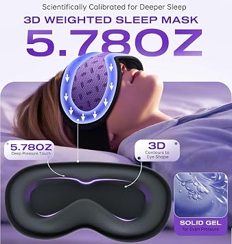 TOPOINT Weighted Sleep Mask Headphones Bluetooth 5.4 with 3D Removable Hot & Cold Compress and Bamboo Cotton Bluetooth Sleep Mask
