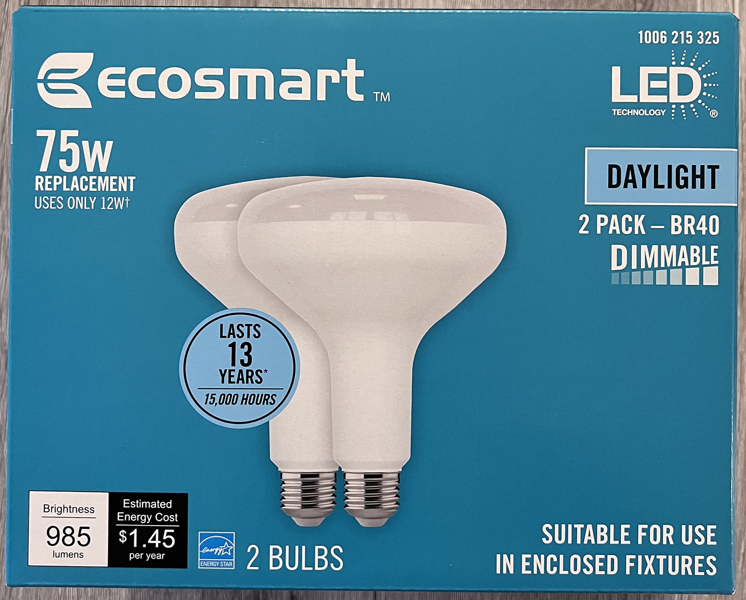 Photo 1 of EcoSmart 75-Watt Equivalent Dimmable Energy Star LED Daylight Light Bulbs (2-Pack)