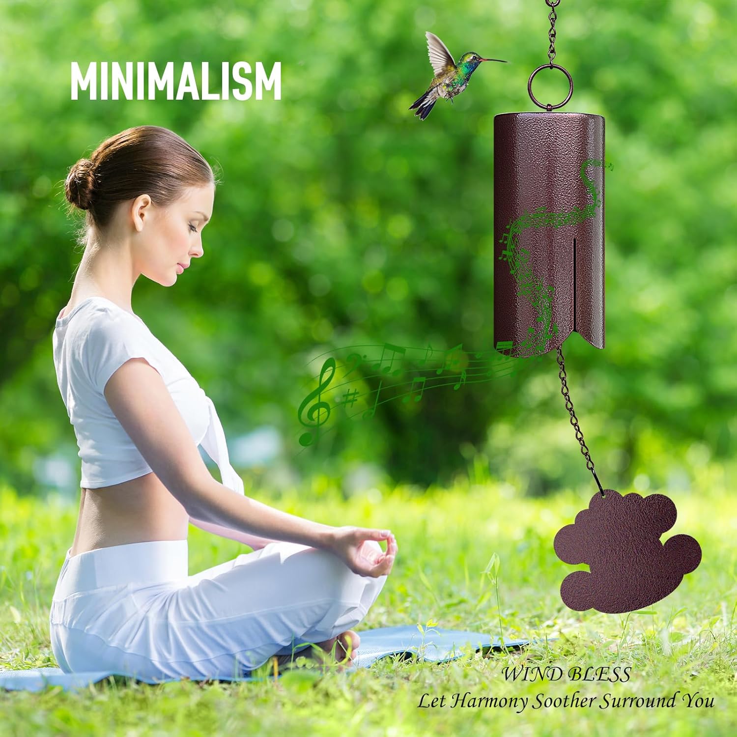 Feng Shui Wind Chimes with Auspicious Clouds,30 inch Copper Vein Wind Chimes for Outside Deep Tone,Deep Resonance Serenity Bell,Sympathy Gifts. - Image 5