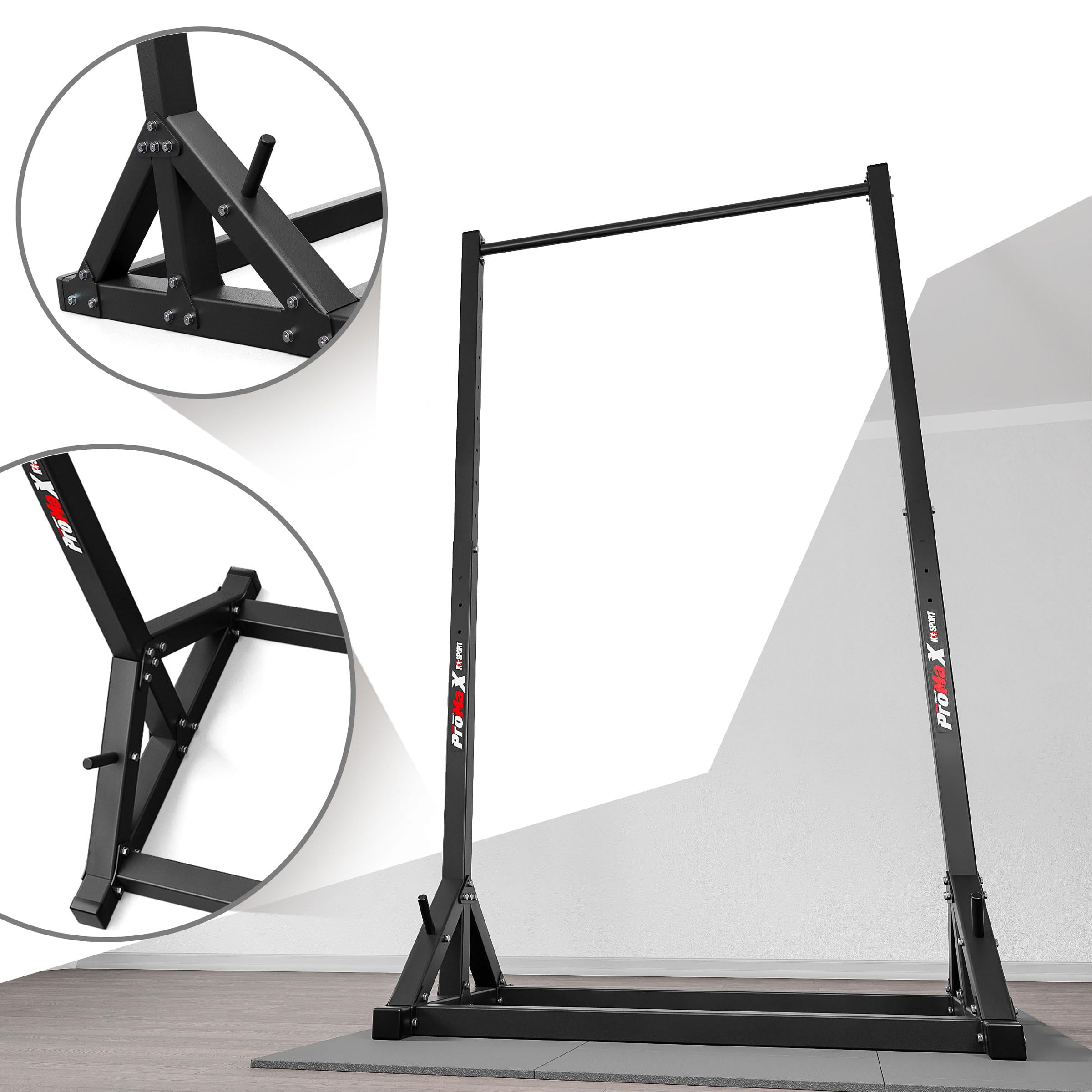K-Sport: Power Tower + Dip Station con una capacità di carico fino a 140kg I Barra multifunzione trazioni e impugnature per flessioni I Pull up station & Dip Bar per allenamento muscolare incl. E-Book