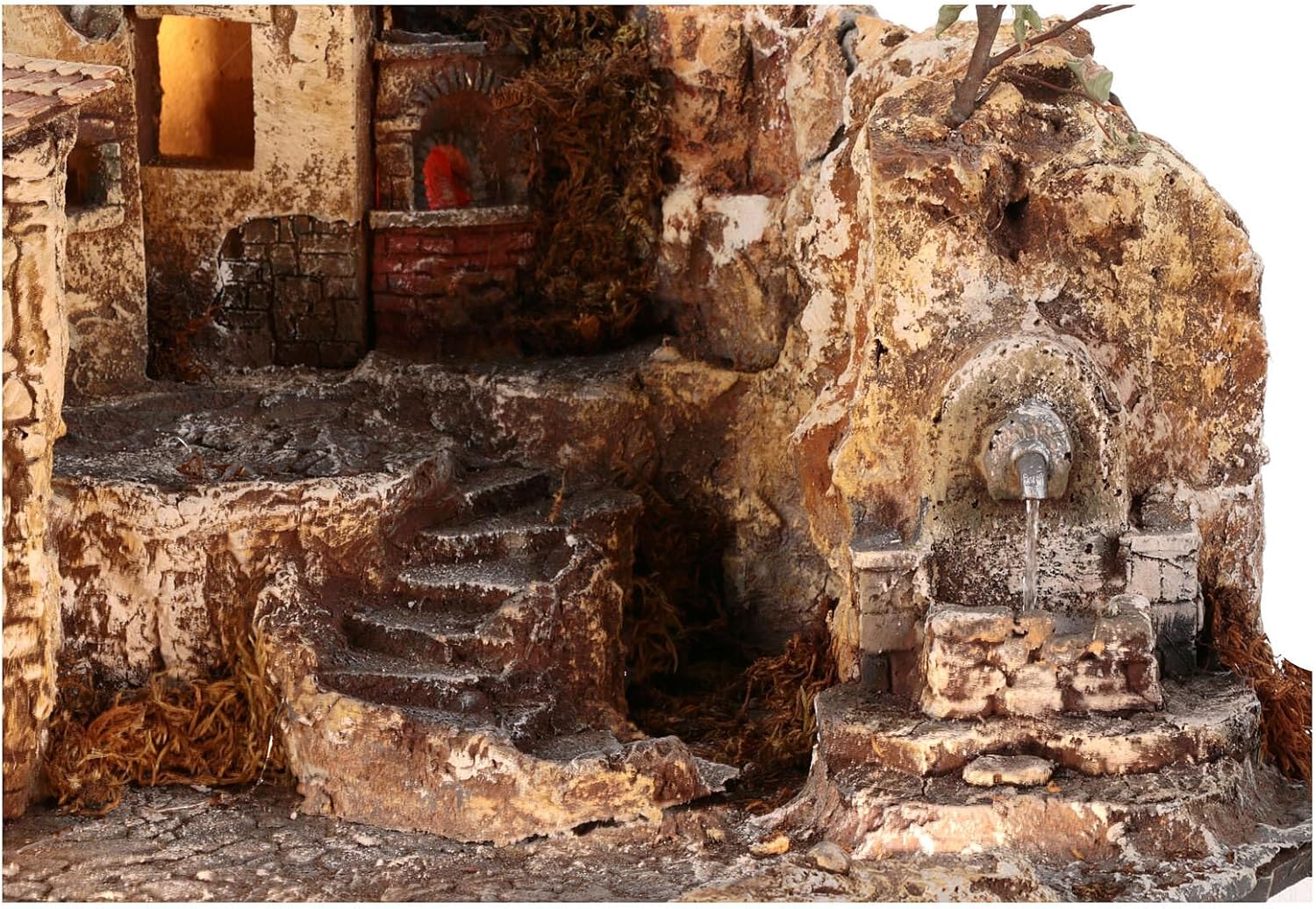 Rustic Village with Fountain and Oven 10 cm Nativity Scene 55x50x50 cm