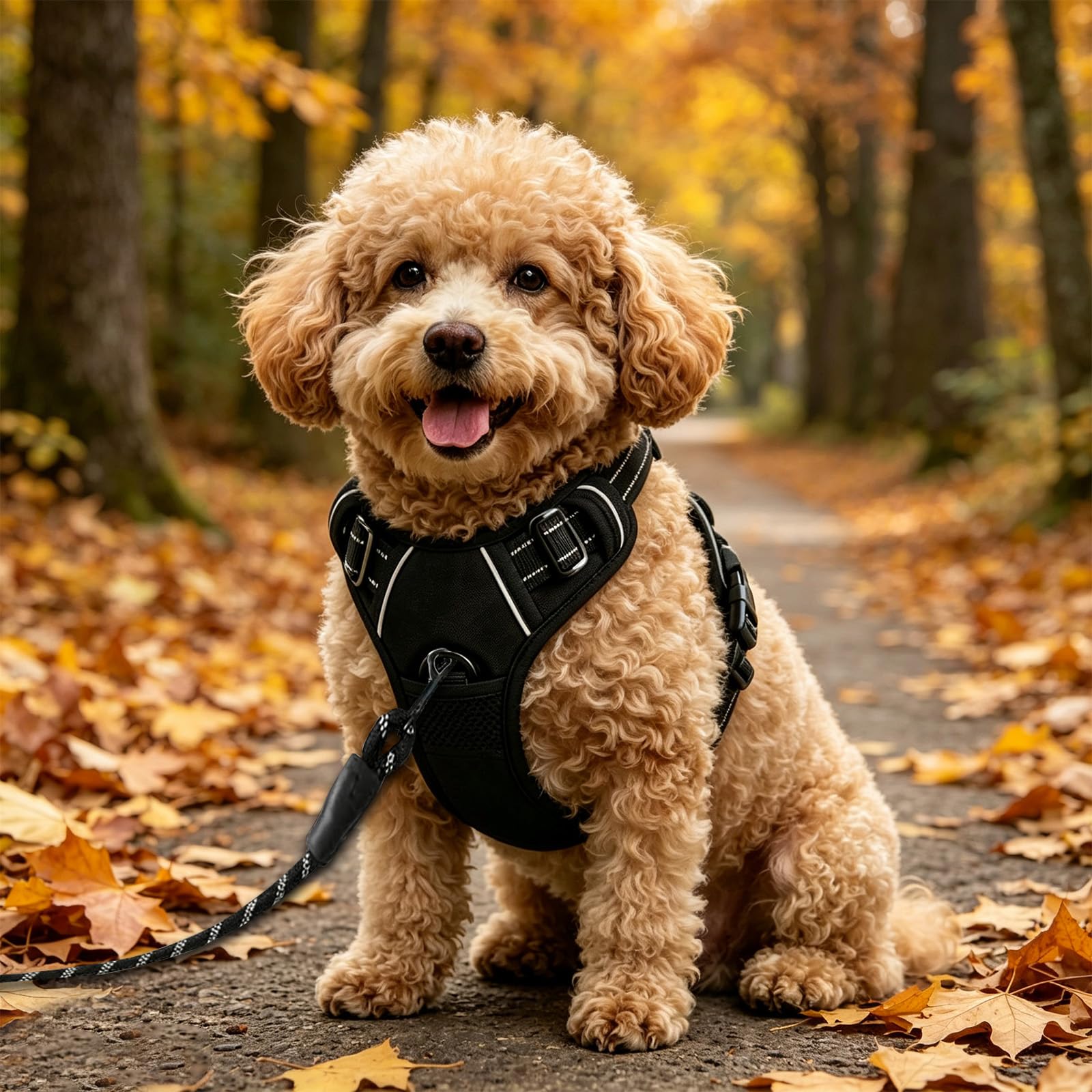 Imbracatura per cani traspirante regolabile con strisce riflettenti, taglia S