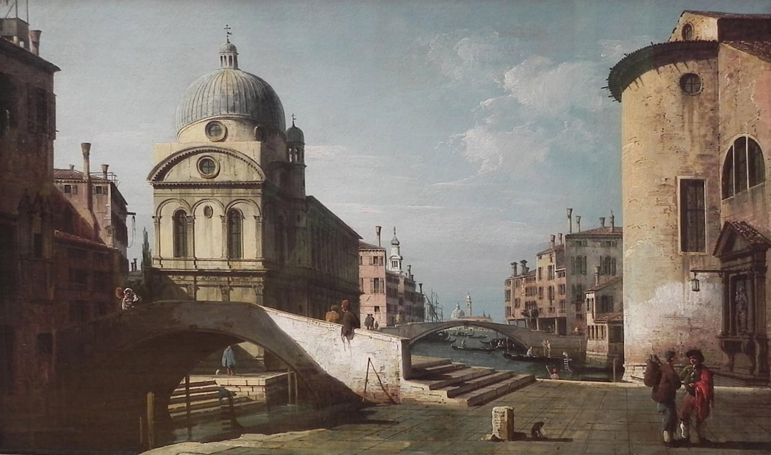 POSTERIIk Famous Modern Artwork Art Mural Architectural Fantasy with Santa Maria Dei Miracoli Venice by Bernardo Bellotto Oil Paintings Pictures for Home Decor 60x90cm