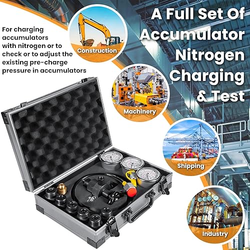 Miniatura 29 de Kit de prueba de presión hidráulica 60P con 5 calibradores, 24 acoplamientos, 3 mangueras de prueba para maquinaria de construcción de excavadoras