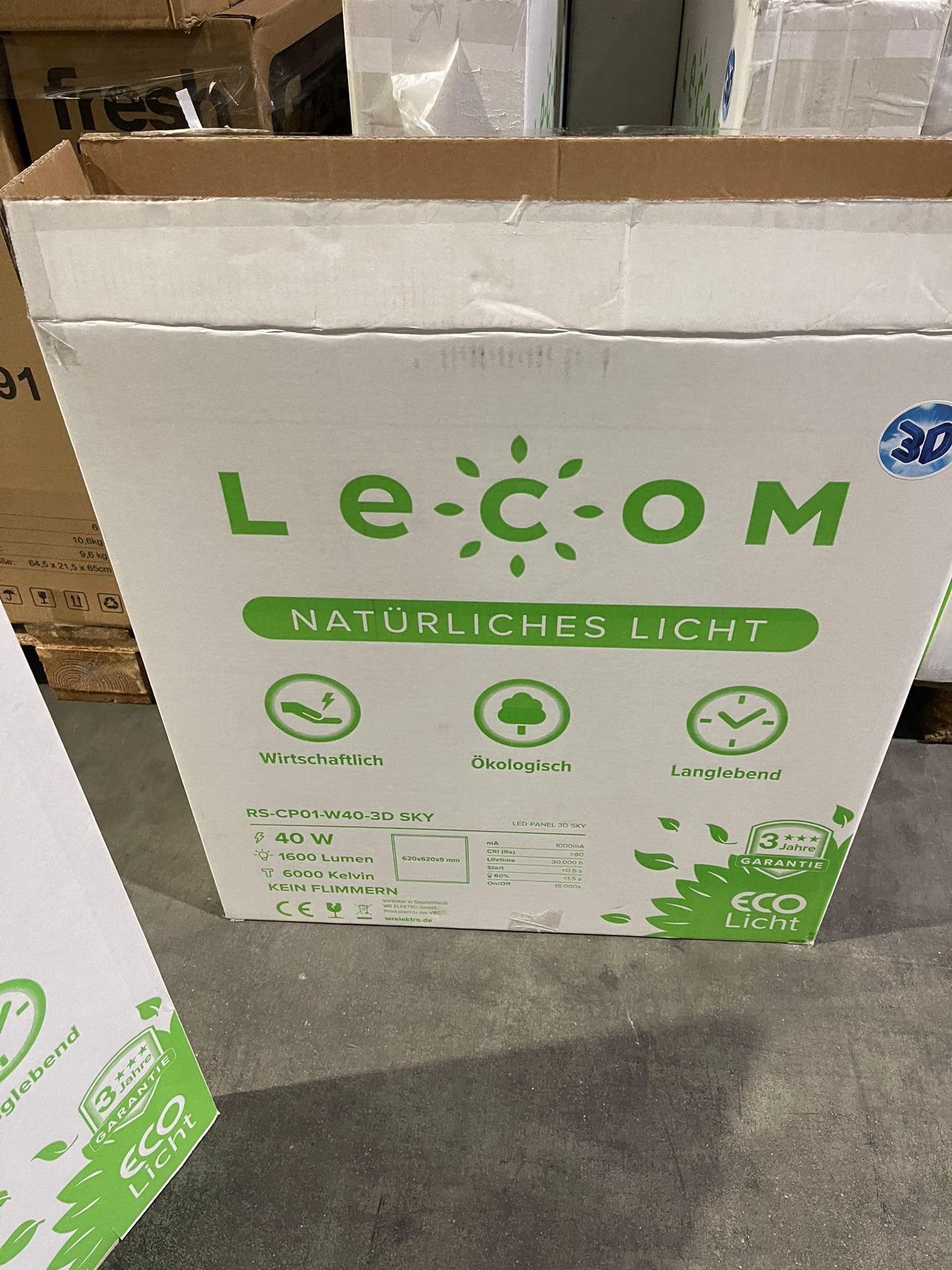 LECOM LED Panel 62x62 3D Sky Wolkendecke Himmel Tageslicht Rasterleuchte