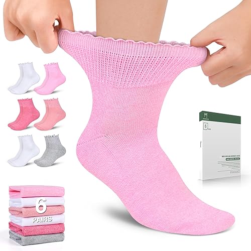 Miniatura 11 de Bulinlulu Calcetines para diabéticos para mujer, 6 pares de calcetines neuropatía no vinculantes para mujeres 6-9 9-11 Negro/Blanco/Coral/Rojo