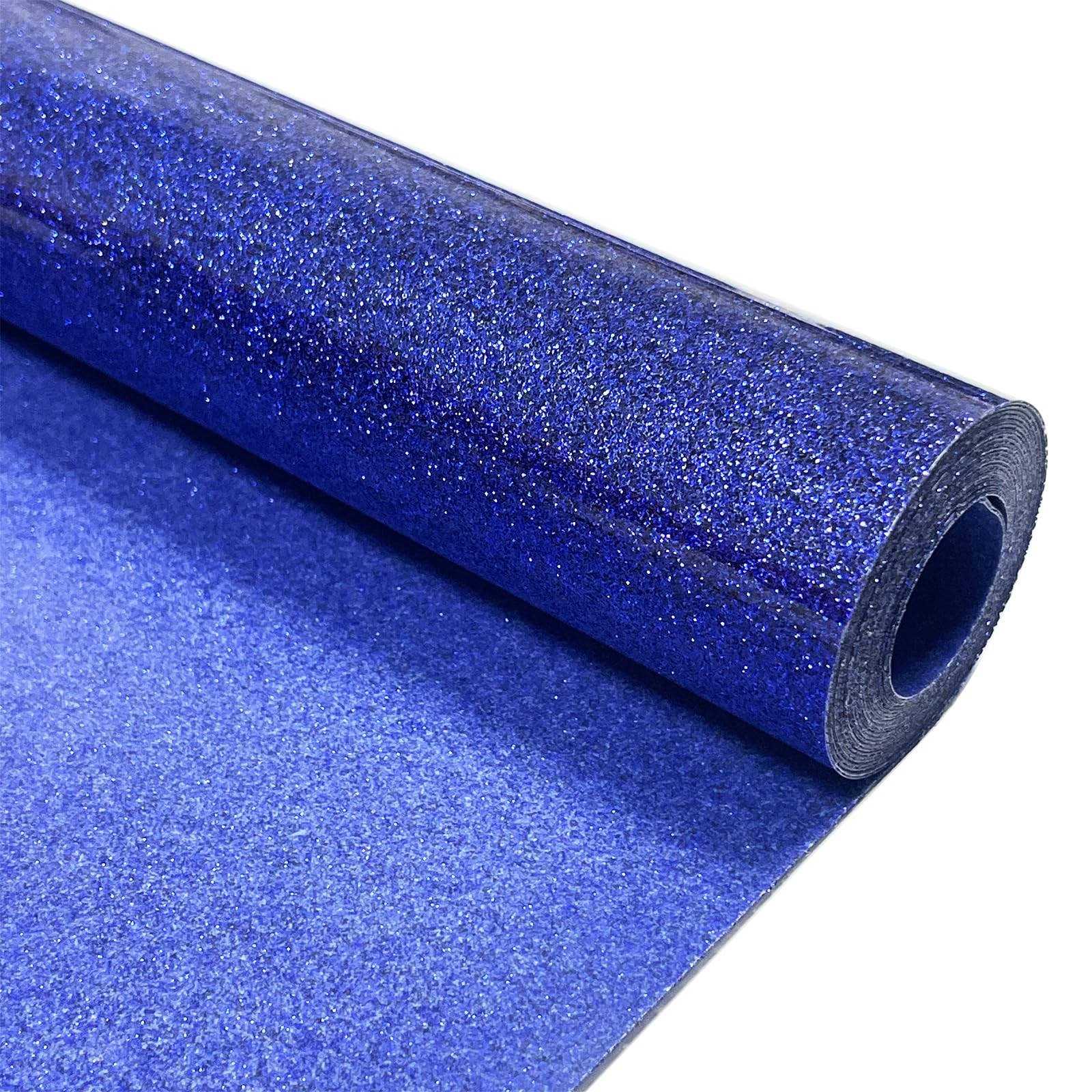 Navy Blue Glitter Heat Transfer Vinyl 12" x 15 ft HTV for Shirts, Glitter HTV for All Cutter Machine - Easy to Cut &amp; Weed for Heat Vinyl Design (Navy Blue)