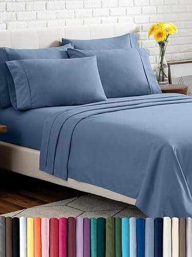 Bare Home Juego de sábanas tamaño matrimonial XL, sábanas de lujo para hotel, juego de 6 piezas extrasuaves con bolsillos profundos, fácil ajuste,