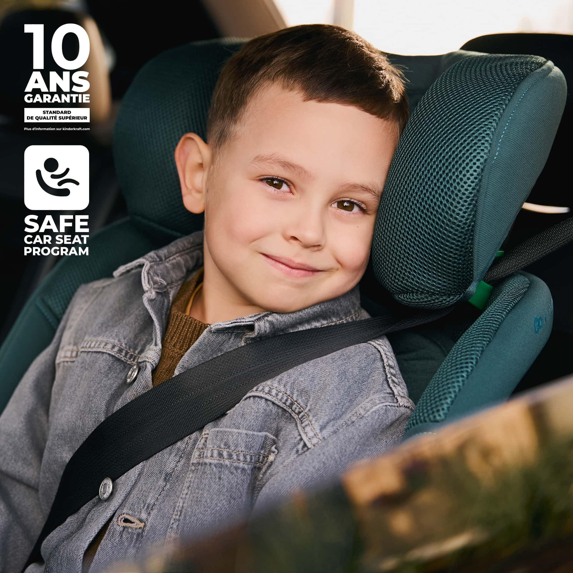 Kinderkraft XRIDER2 I-SIZE 40-125 cm, Siège auto bébé 0 à 25 kg évolutif, 0-7 ans, Isofix 360° pivotant, FWF, RWF, Protections latérales, Harnais Internes à 5 Points, Noir