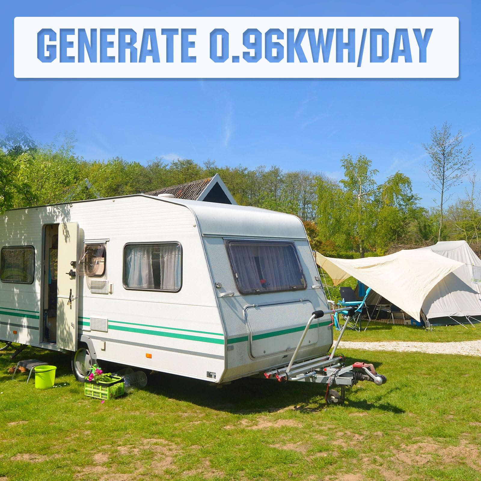 ECO-WORTHY 240W 12V Pannello Solare Kit Completo per Sistemi Solare Off-grid:2 Pannelli Solari 120W+Regolatore di Carica 30A+Inverter Onda Pura 600W+Batteria Litio 12V 50Ah