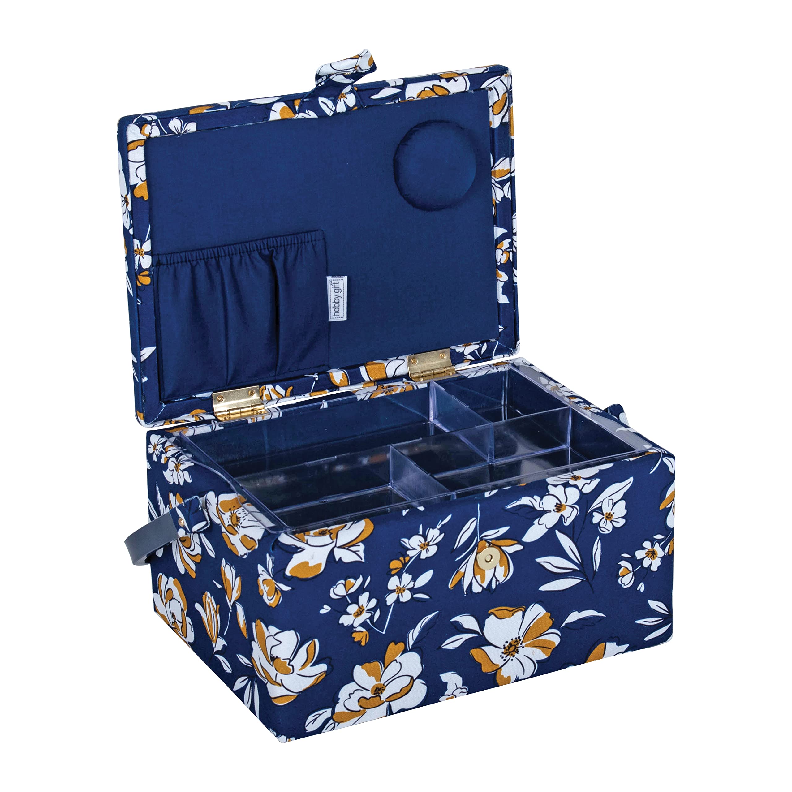 Hobby Gift Medium Sewing Box Organiser with Handle, Cotton Basket Sewing Storage Box - Image 3