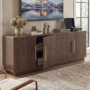 YITAHOME TV Stand for TVs up to 80 Inches, Media Console with 4 Fluted Doors, 70
