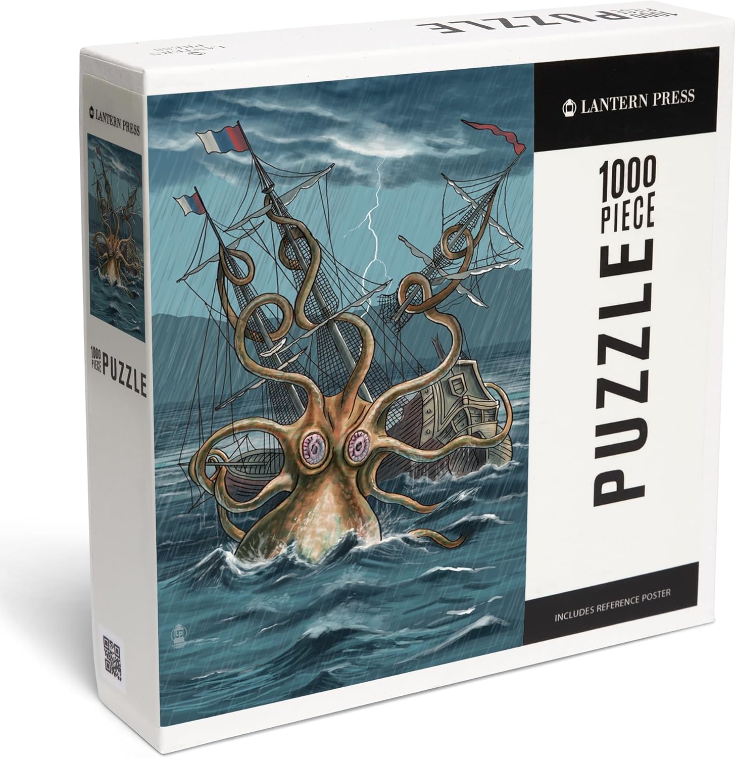 Kraken Attacking Ship (1000 Piece Puzzle, Challenging Jigsaw Puzzle for Adults, Made in USA)