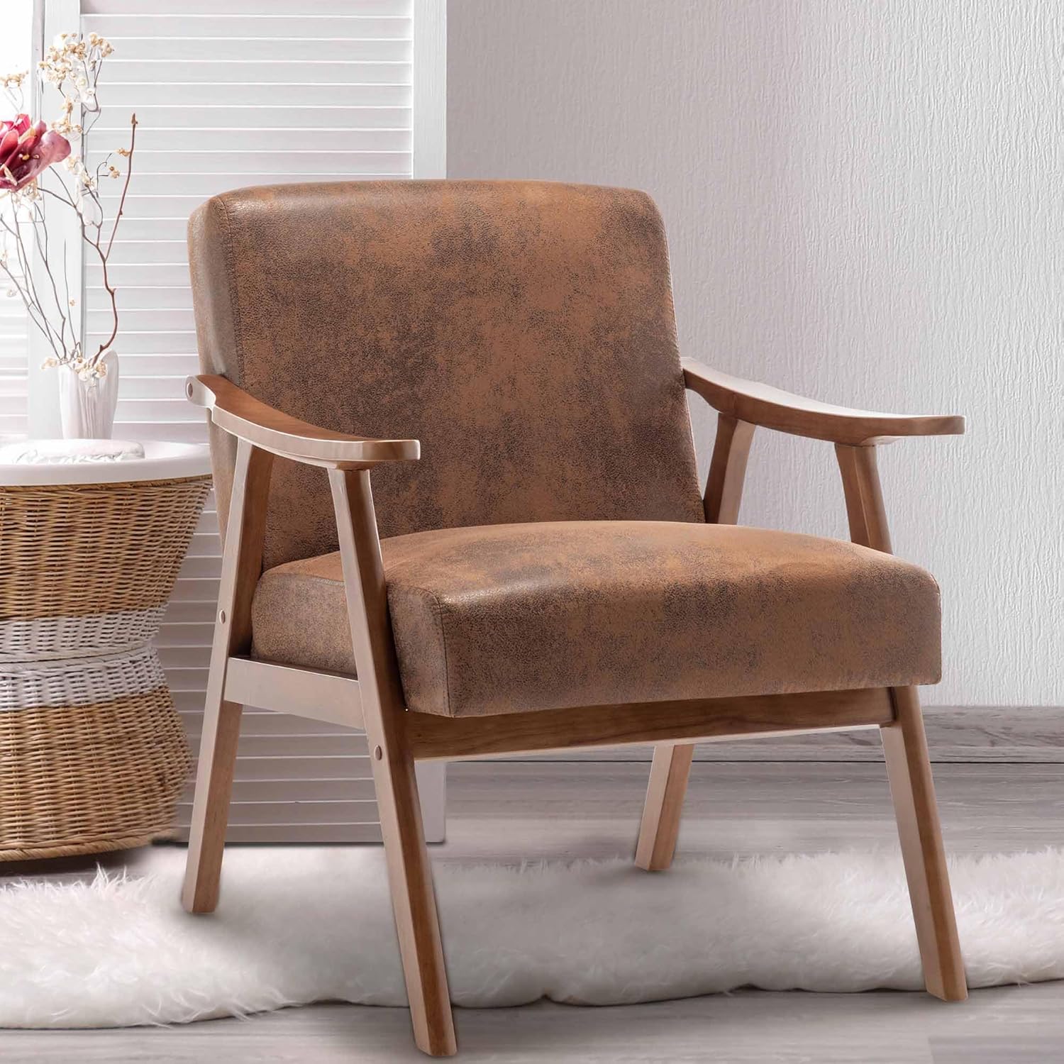 Suwopmvy Accent Chair,Mid Century Modern Reading Chair