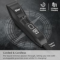 Vista 7 de Beard Trimmer for Men Adjustable: Professional Cordless Trimmer with 20-Length Dial – Waterproof Hair Clippers w/Stainless Steel Blades for Beard