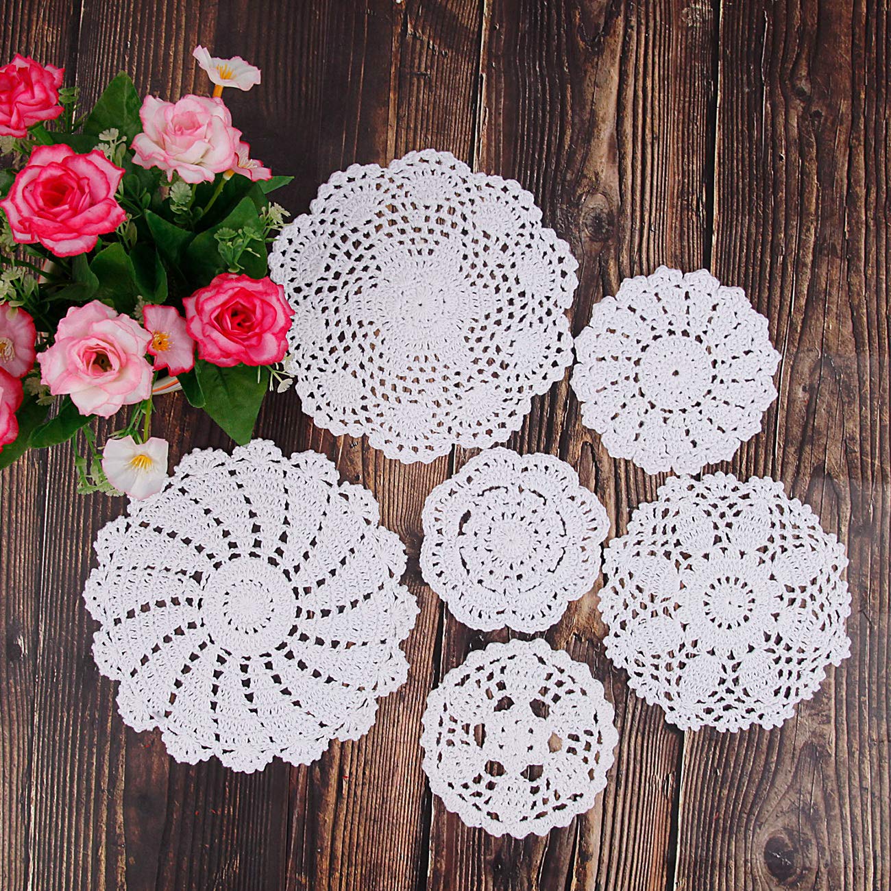 Amazon.com: TOSEEY 100% Cotton Hand Made Crochet Doilies 12