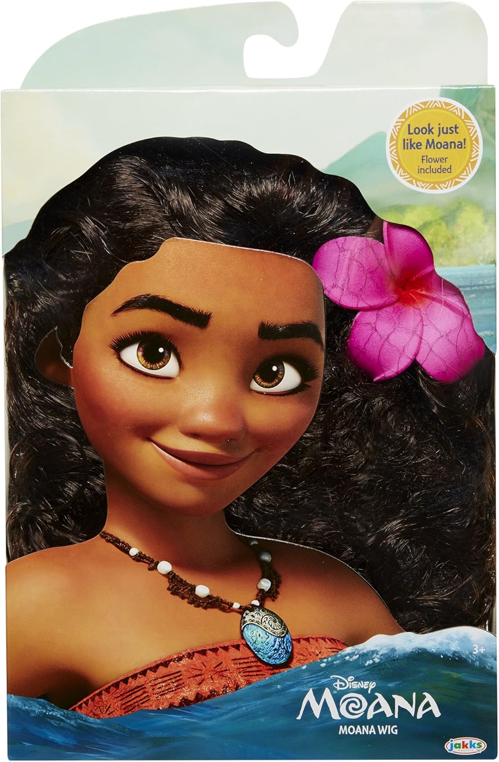 Disney Moana Wig with Plumeria Flower : Clothing, Shoes & Jewelry
