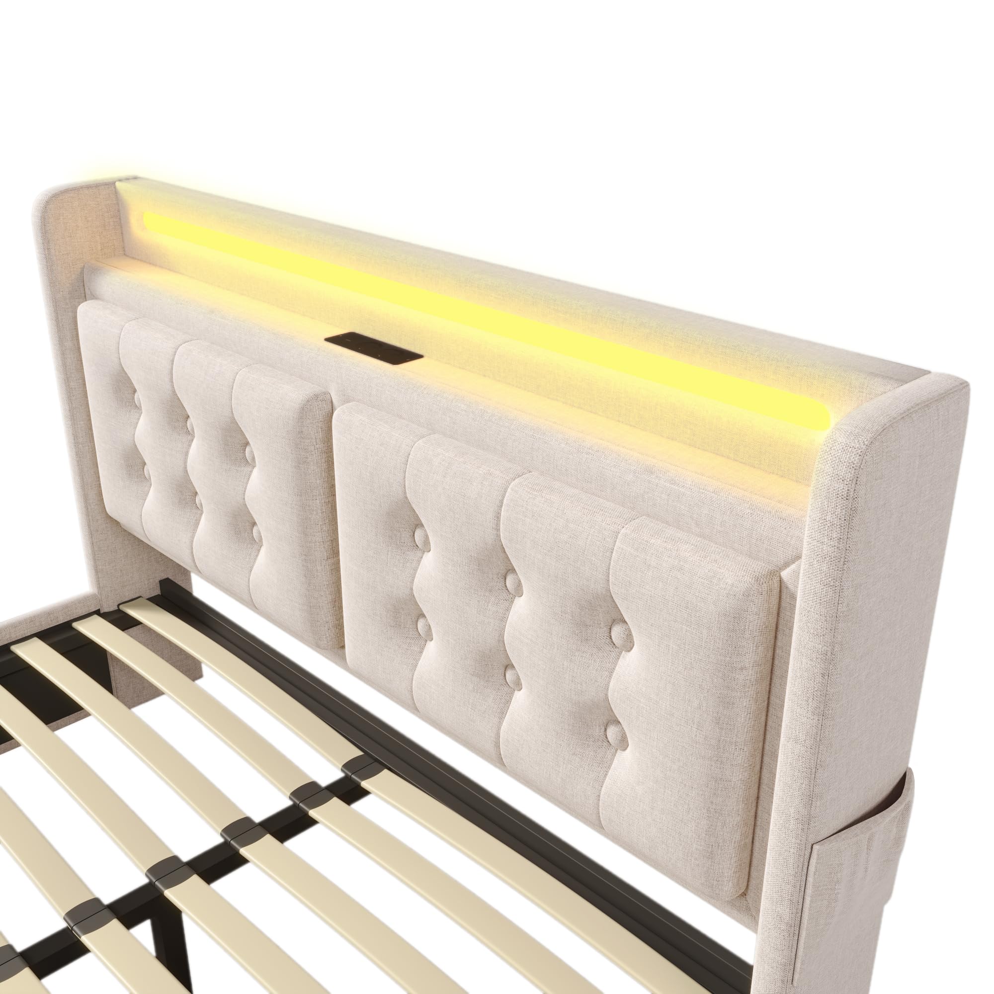 Letto matrimoniale imbottito, 180 x 200 cm, con 4 cassetti, letto