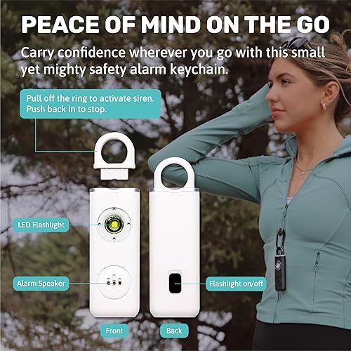 Miniatura 6 de Alarma de seguridad personal para mujeres, hombres y niños  Llavero de autodefensa impermeable seguro para viajes, con alarma fuerte y luz
