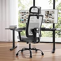Shintenchi Ergonomic High Back Mesh Office Chair with Adjustable Headrest, Lumbar Support & 3-Level Tilt - 330lbs Big & Tall Gaming Chair