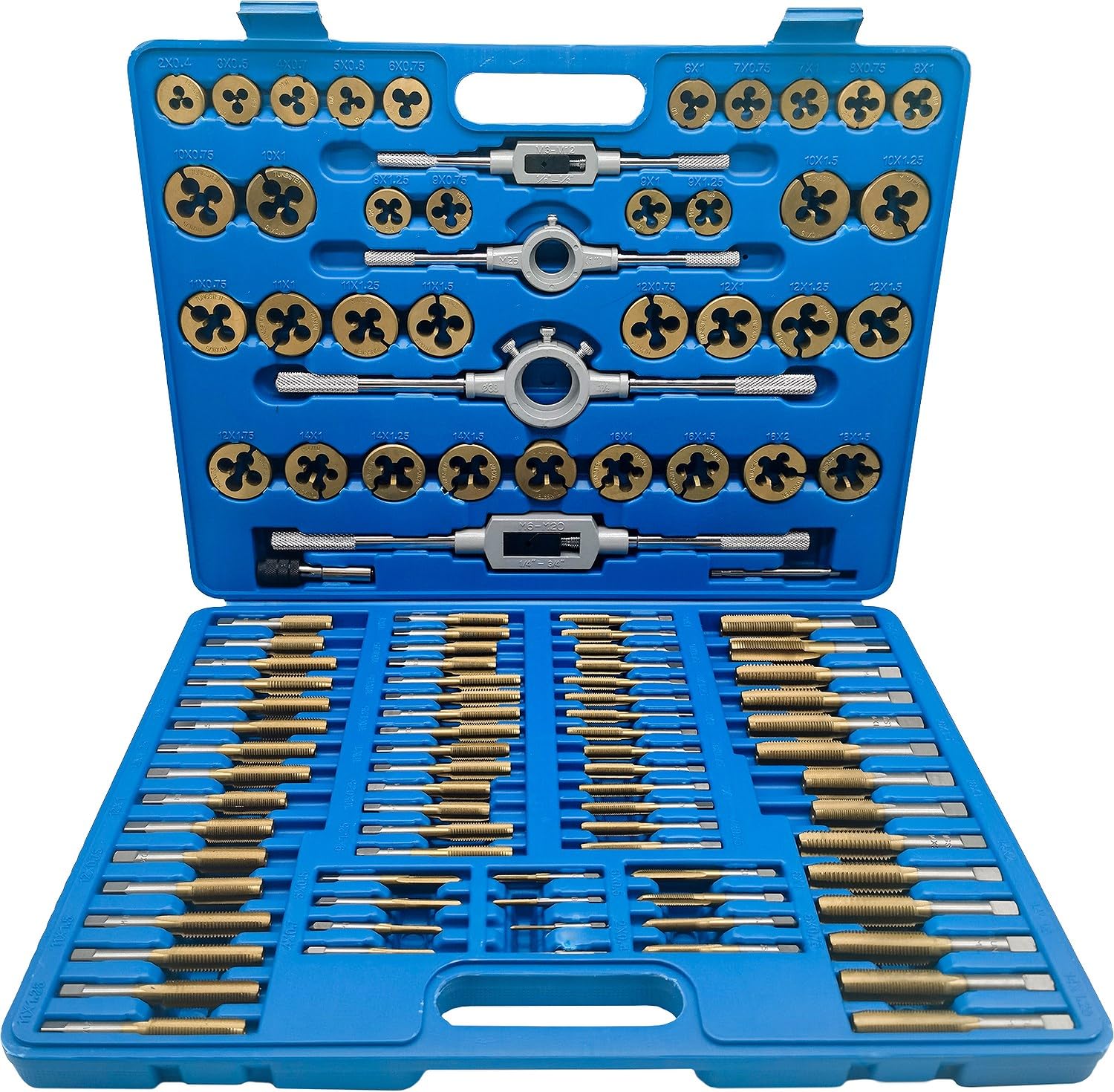 BRILLIANT TOOLS BT101985 TiN Zestaw narzędzi do cięcia gwintów, 110-szt. [Powered by KS TOOLS]