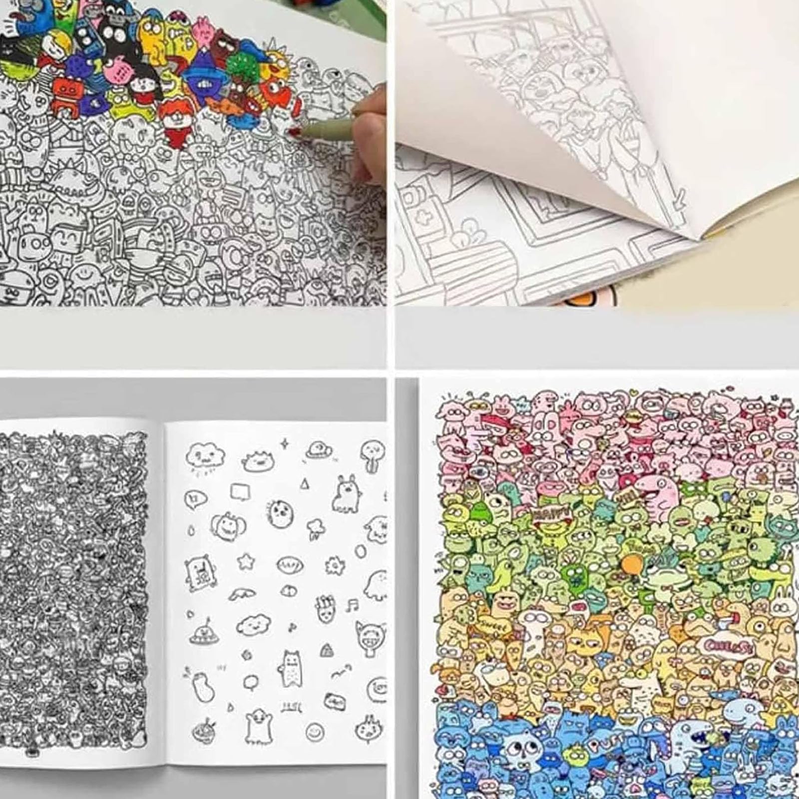 Libro da colorare creativo con scarabocchi, simpatico schizzo stravagante, libro di attività per tracciare e colorare | Pratica di disegno rilassante di 30 pagine per adulti (AAA#)