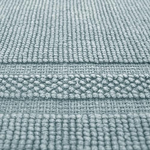 Miniatura 6 de Jean Pierre - Alfombra de baño de algodón lavado a la piedra, decoración de baño de alta calidad, lavable a máquina, altamente absorbente, mide 17 x