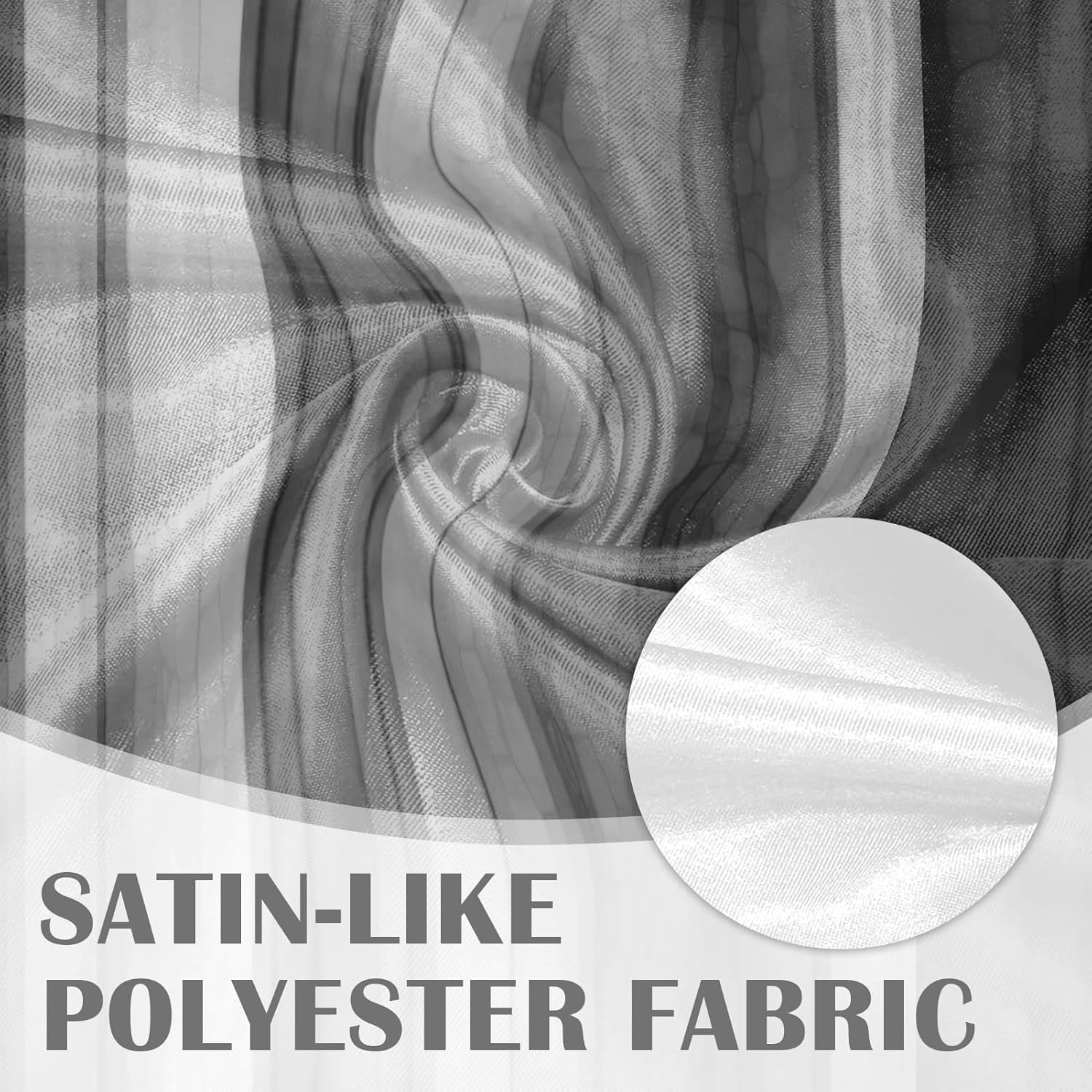 Emvency 4 Pack Valances Window Treatments, Black and Grey Striped Abstract Blackout Adjustable for Living Room Bathroom Bedroom Kitchen Over Sink, 52x12 Inch Rod Pocket Valances