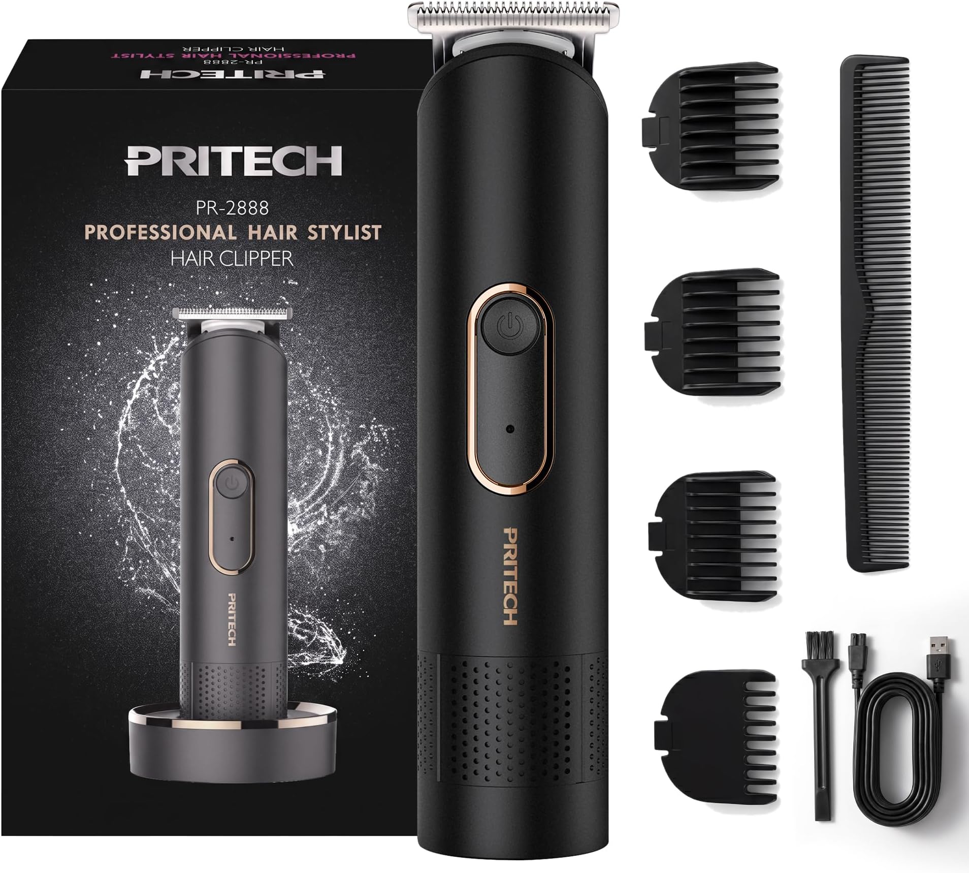 Beard Trimmer for Men, Rechargeable Shavers, Electric Razor for Men, Waterproof Groin Hair Trimmer Body Trimmer, Pubic Hair Trimmer with Standing Recharge Dock(Black)
