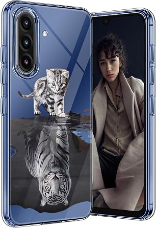Compatible with Samsung Galaxy A17 5G Case Clear Slim Protective Cases Cat TPU A17 5G Back Cover Full Body Protector Animal Thin Phone Case for Samsung Galaxy A17 5G Tiger