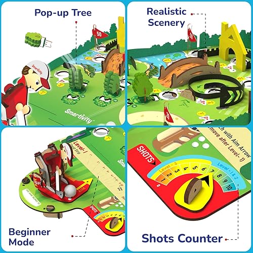 Miniatura 4 de Smartivity Juego de Golf Mini de Mesa para Niños de 6 a 12 años  Construye Tu Propio Campo de Golf  Regalo de Navidad, Cumpleaños para Niños y Niñas