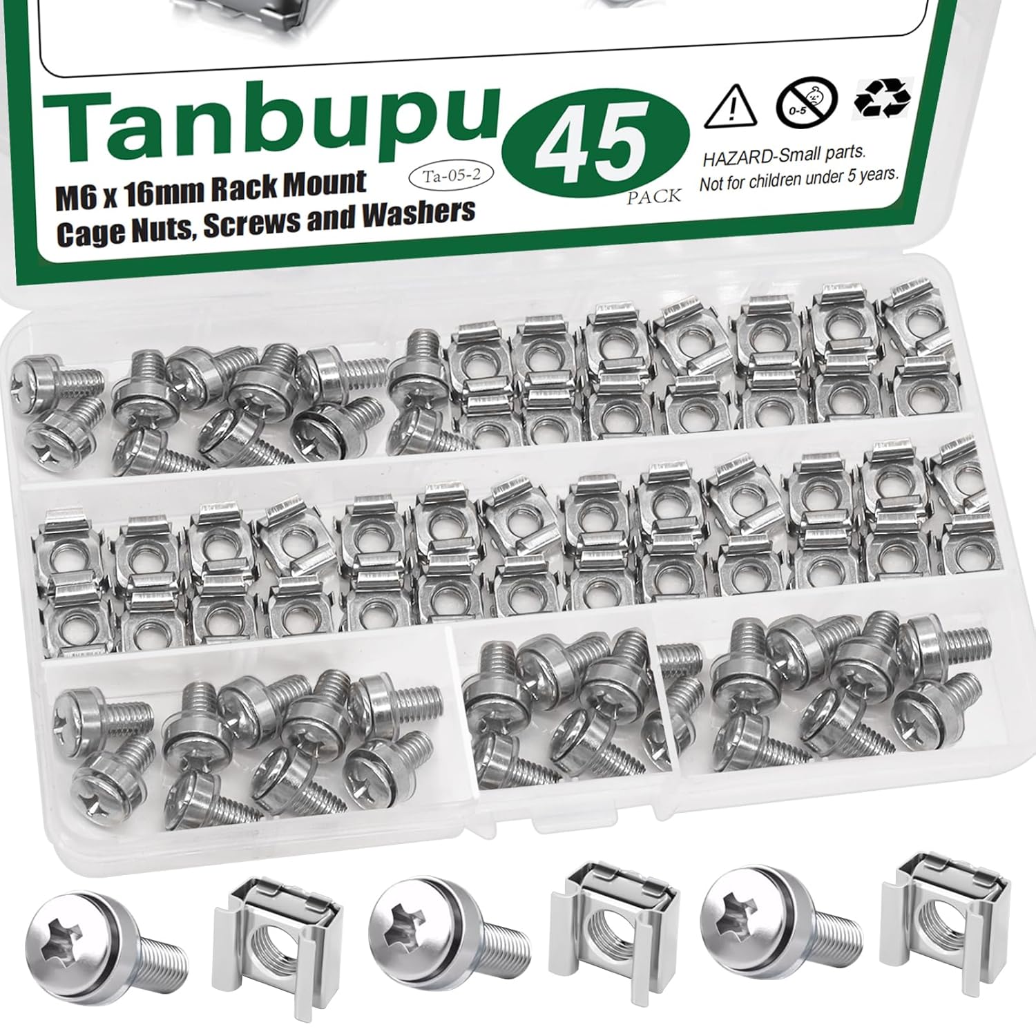 45PACK M6 x 16mm Rack Mount Cage Nuts, Screws, Thailand | Ubuy