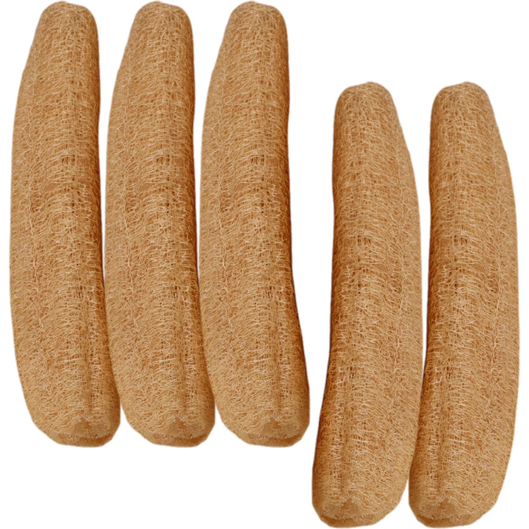 Luffa da doccia 5 pezzi 12-16 pollici Spugna di luffa naturale biodegradabile Scrubber esfoliante per il corpo Bagno schiumogeno morbido e facile per uomini e donne...