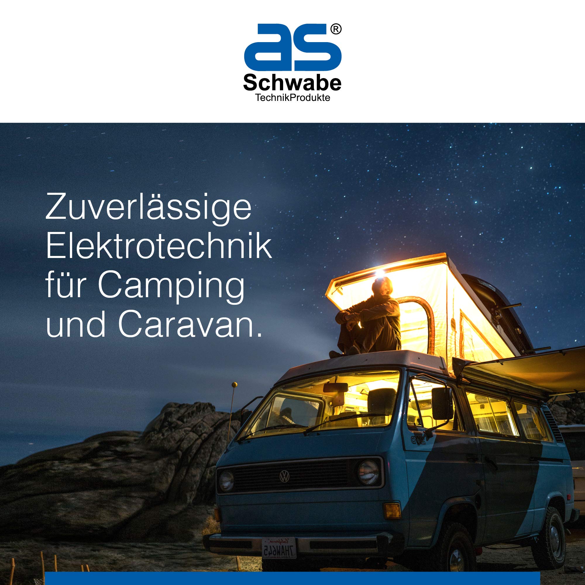 as - Schwabe LICHTFABRIK Akku LED Stablampe 2 W, 200 Lumen - IP20 | 6.000 K Tageslicht - Inspektionslampe mit Magneten und Haken zum Aufhängen - Werkstattlampe - Arbeitsleuchte - blau - 42820