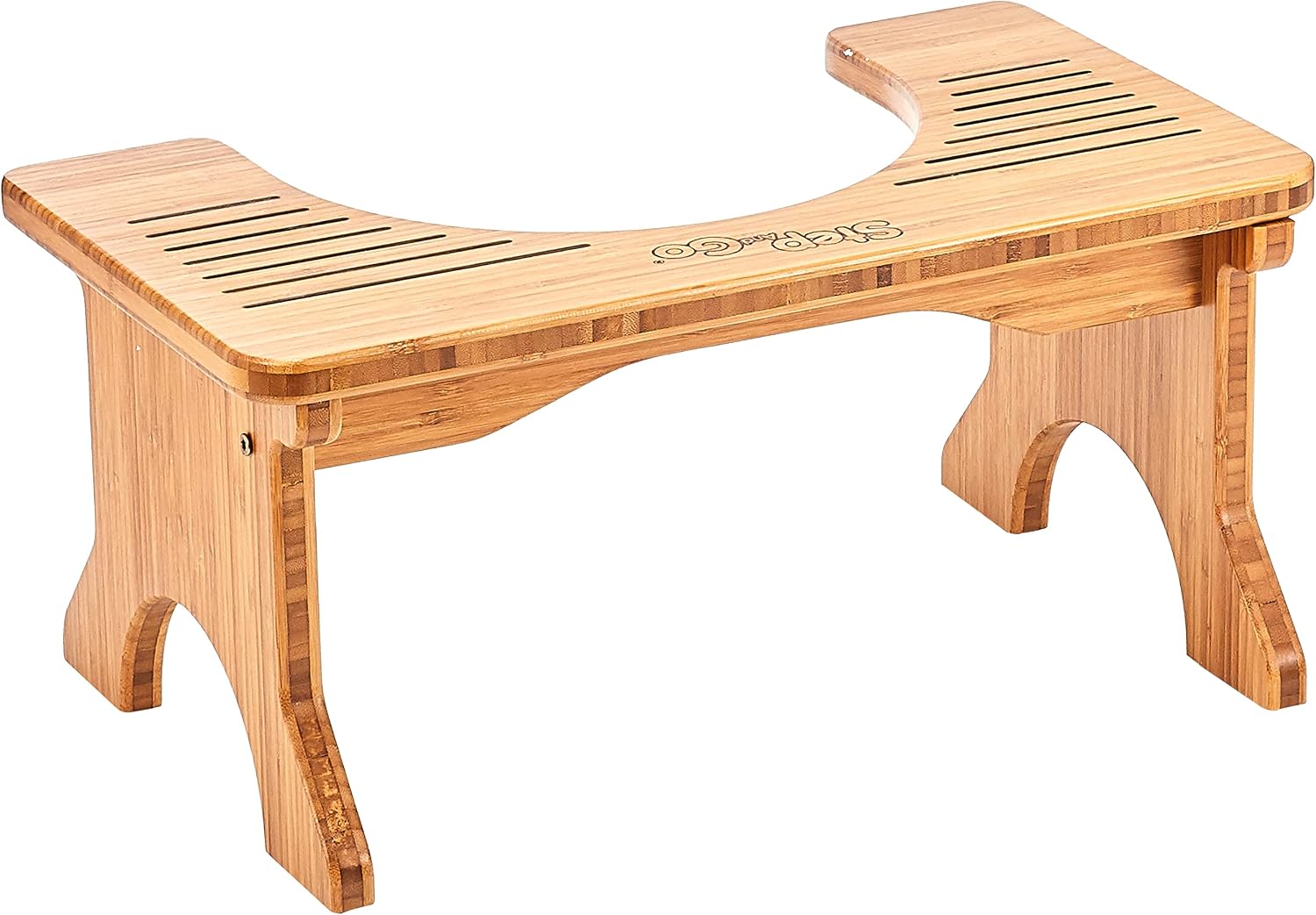 Step and Go Bamboo Squatting Toilet Stool for Potty Aid (7" and 9")