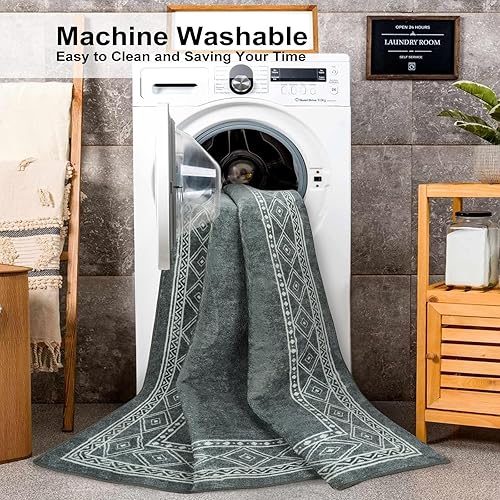 Miniatura 2 de Lahome Alfombras modernas con bordes lavables de 6 x 9 pies para sala de estar, ultra finas y suaves, alfombras grises para dormitorio,