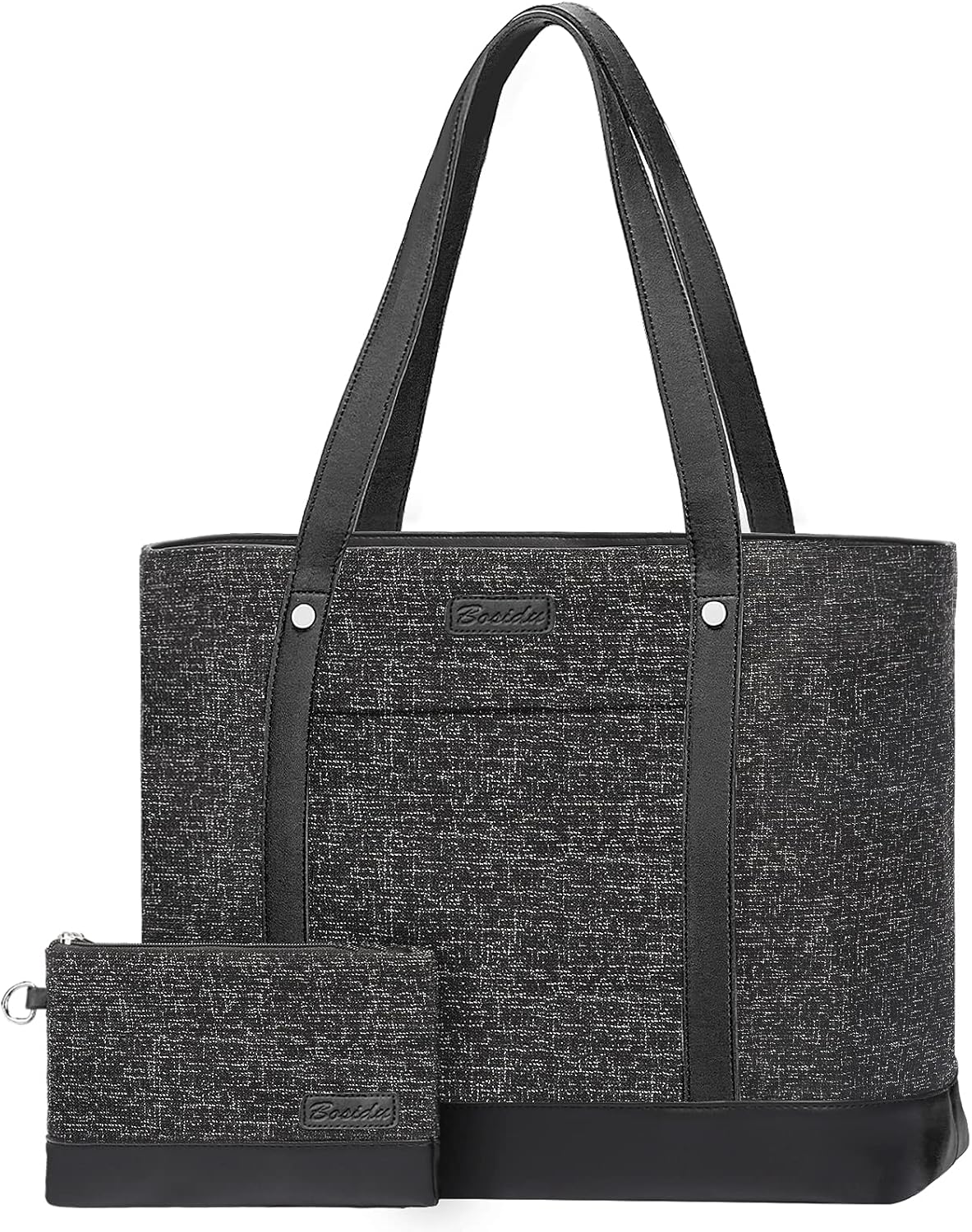 Laptop Tote Bag for Women, Water Resistant Canvas Womens Work Tote Bag, Large Capacity Shoulder Bag Fits 15.6 inches Laptop