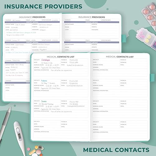 Miniatura 6 de Clever Fox Planificador médico compacto A5 de 12 meses, cuaderno médico, diario de salud, diario de bienestar para rastrear la salud, 12 meses