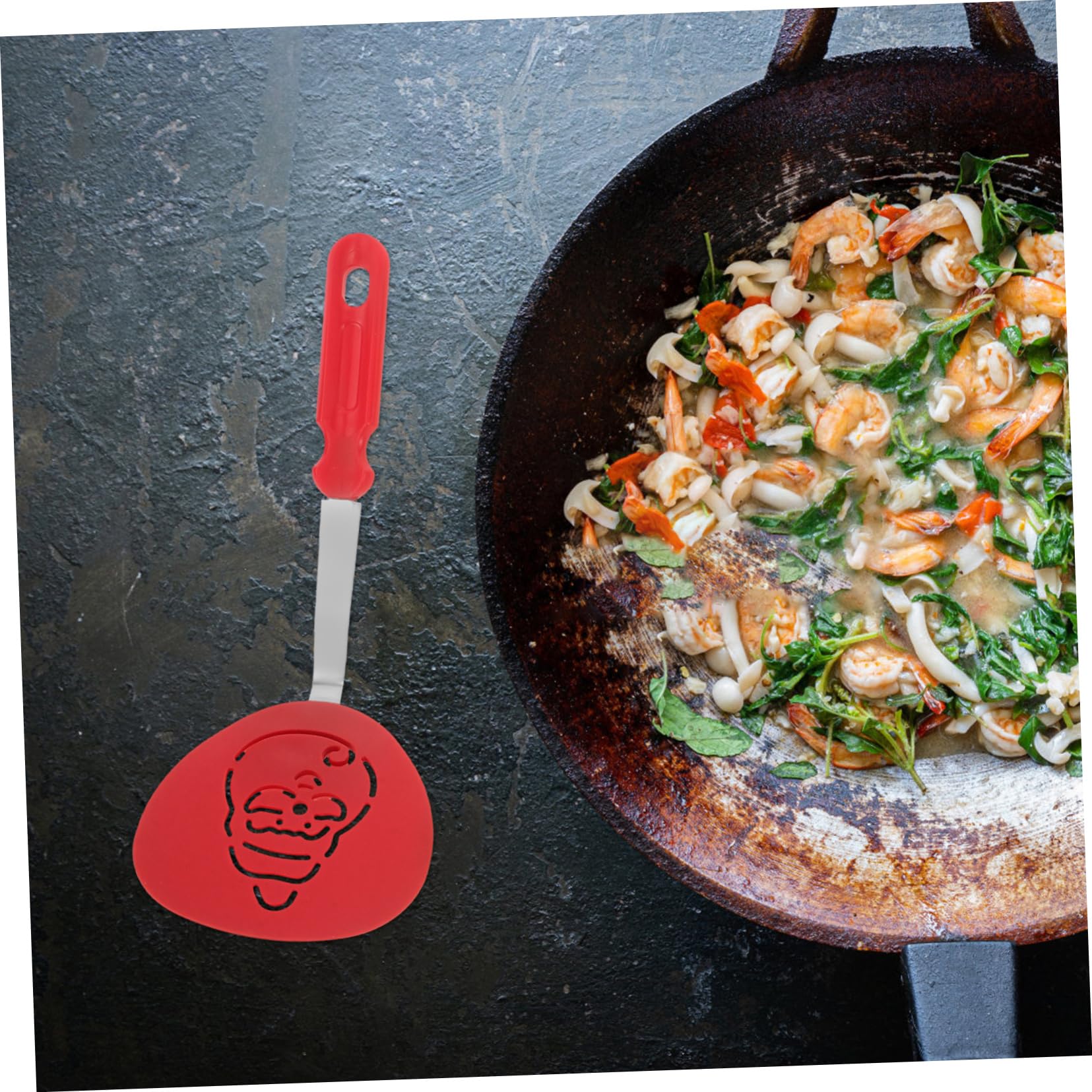 Homoyoyo 4pièces Spatules de Cuisine Antiadhésives Nylon pour Noël de Ustensiles de Pâtisserie avec Motifs de Flocons Sapins