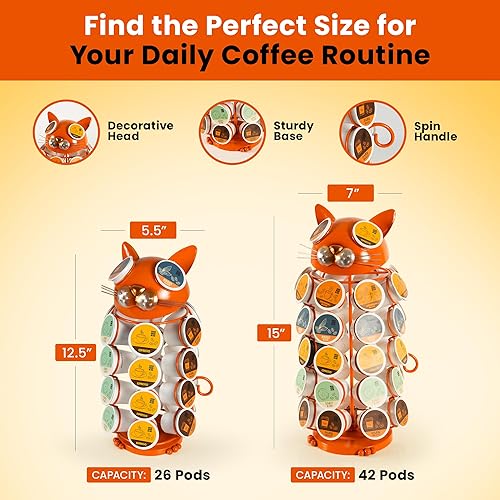 Miniatura 3 de Made Easy Kit Soporte para cápsulas de café con carrusel, compatible con K-Pods K-Cups Keurig, organizador de almacenamiento de encimera, decoración