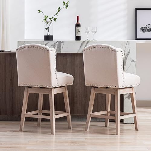 Miniatura 8 de DUOMAY Juego de 2 taburetes de bar modernos copetudos, sillas de bar de 30 pulgadas de altura de barra con respaldo, silla de isla de cocina de